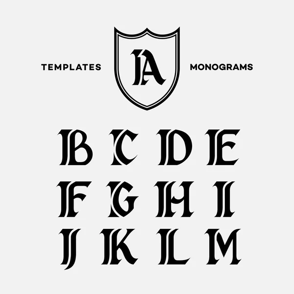 Plantillas de diseño monogramas — Archivo Imágenes Vectoriales