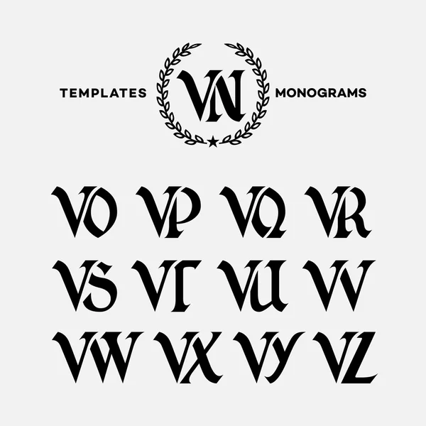 Plantillas de diseño monogramas — Archivo Imágenes Vectoriales