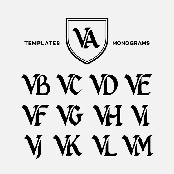 Plantillas de diseño monogramas — Vector de stock