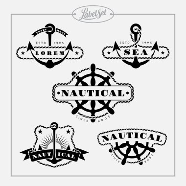 Nautical label set clipart
