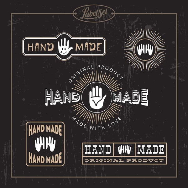 Hand made label set — Stock Vector