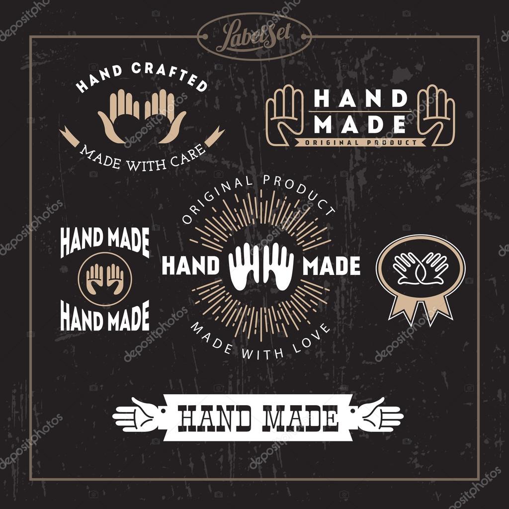 Templates for badges, labels, tags for hand made product. Set 1. Vector illustration.