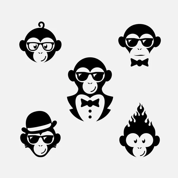 Σύνολο λογότυπα μαϊμού — Διανυσματικό Αρχείο