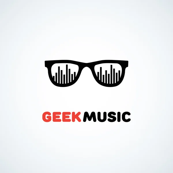 Geek hudební logo — Stockový vektor