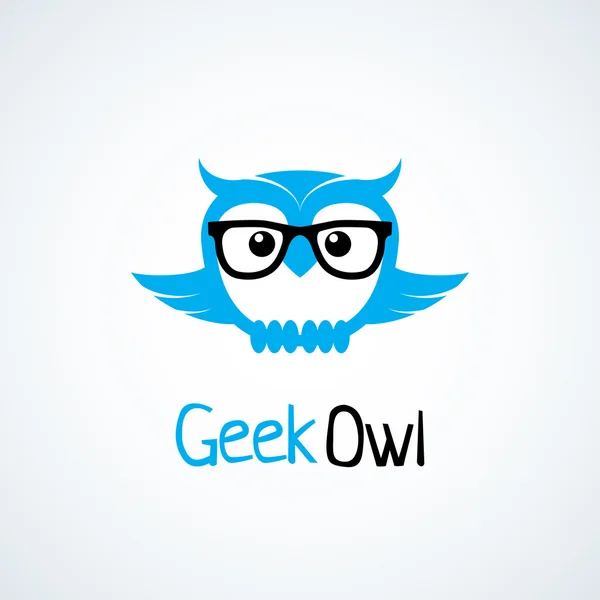 Logo del gufo geek — Vettoriale Stock