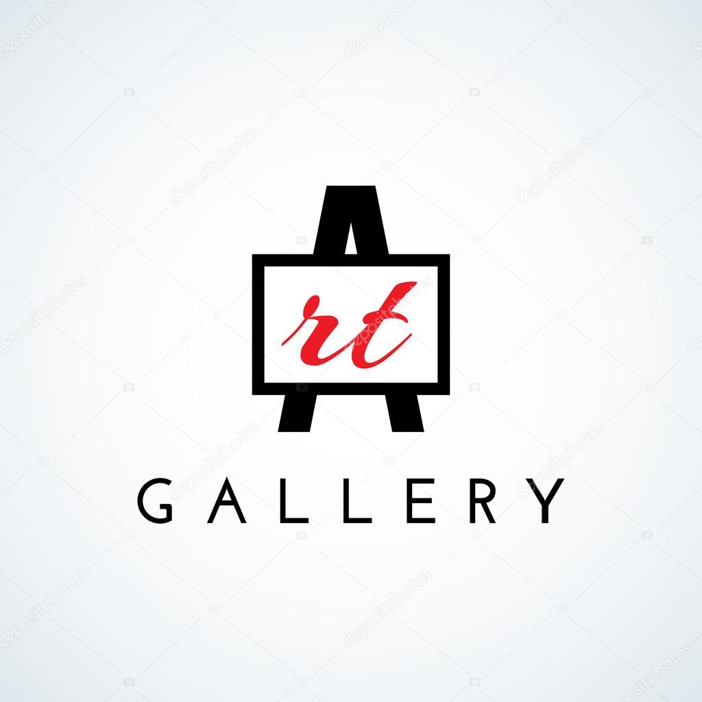 Logo design template for art gallery, art studio, school of the arts. Vector illustration.