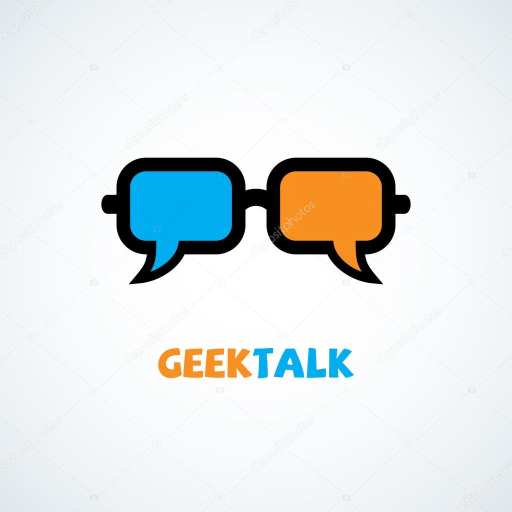 Talk chat bubbles in the form of glasses. Vector illustration.