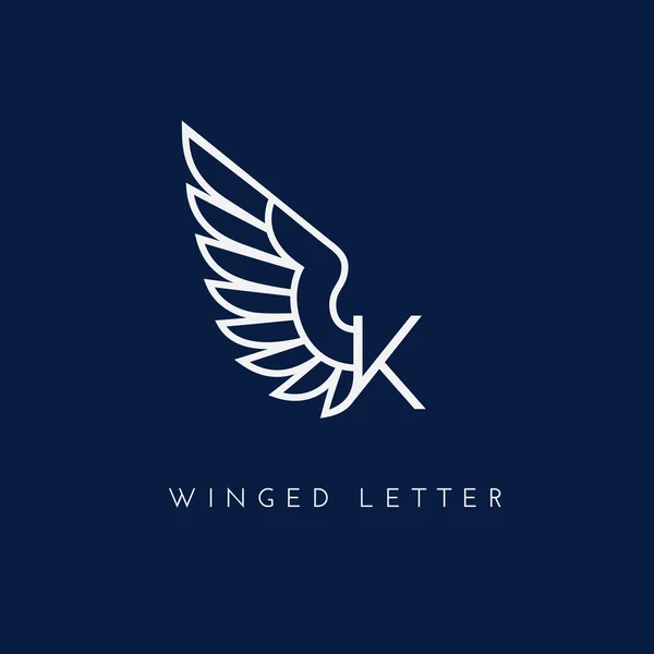 Winged letter logo — Stock Vector
