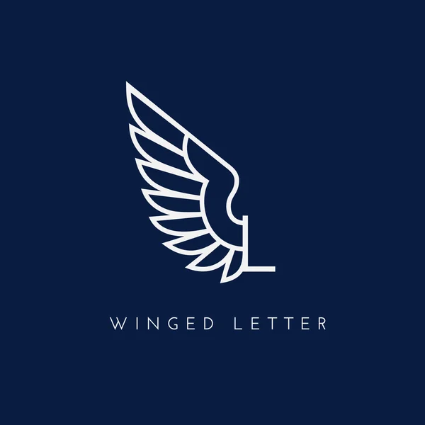 Kanatlı mektup logo — Stok Vektör