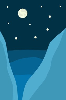 Vektör soyut minimalist manzara. Yalan makinesi, web tasarımı, baskılar vs. için şablon