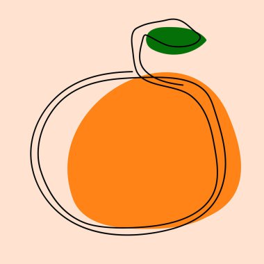 Soyut portakal çizgisi. Web tasarımı için vektör illüstrasyonu, posterler, baskılar, dekorasyonlar