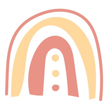 Çocuk resimleri, çarşaf setleri, posterler için İskandinav pembe gökkuşağı. Vektör soyut illüstrasyonu.