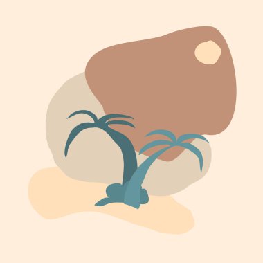 İzler, posterler, kartlar için soyut avuç içi vektör çizimi