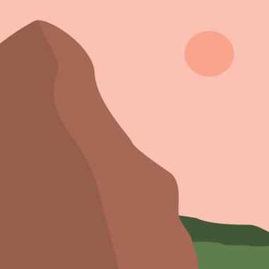 Vektör soyut minimalist manzara. Yalan makinesi, web tasarımı, yazdırma şablonu