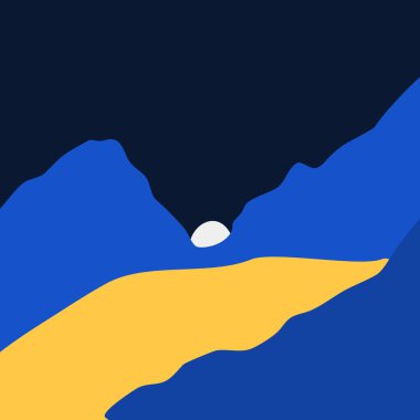 Vektör soyut minimalist manzara. Yalan makinesi, web tasarımı, yazdırma şablonu