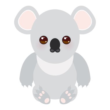 Beyaz arka planda komik sevimli koala. Vektör