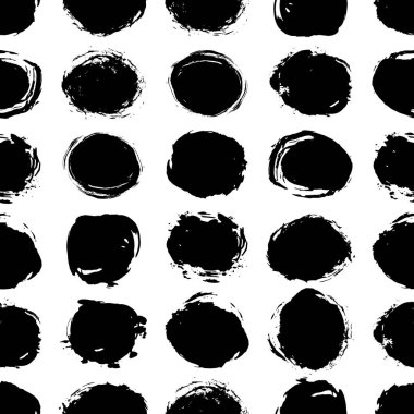 Klasik dikdörtgen desenli polka noktalı, desen fırça darbeleri mürekkepli. Beyaz arka planda siyah izole edilmiş. Tebrik kartı tasarımı, hediye paketi, kumaşlar, duvar kağıtları için kullanılabilir. Vektör illüstrasyonu