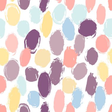 Klasik klasik dikdörtgen desenli polka nokta, desen fırça darbeleri mürekkep. Pembe mor mercan beyaz arka planda izole edilmiş. Tebrik kartı tasarımı, hediye paketi, kumaşlar, duvar kağıtları için kullanılabilir. Vektör illüstrasyonu