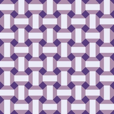 Soyut geometri 3d desenli klasik dikişsiz model. Eflatun arkaplan. Tebrik kartı tasarımı, hediye paketi, kumaşlar, duvar kağıtları için kullanılabilir. Vektör illüstrasyonu