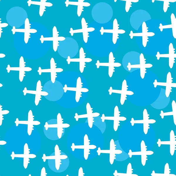 Seamless pattern with silhouettes of the plane. — Stock Vector