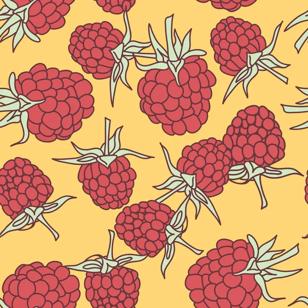 Pétale sans couture framboise mûre isolé sur fond d'oranje . — Image vectorielle