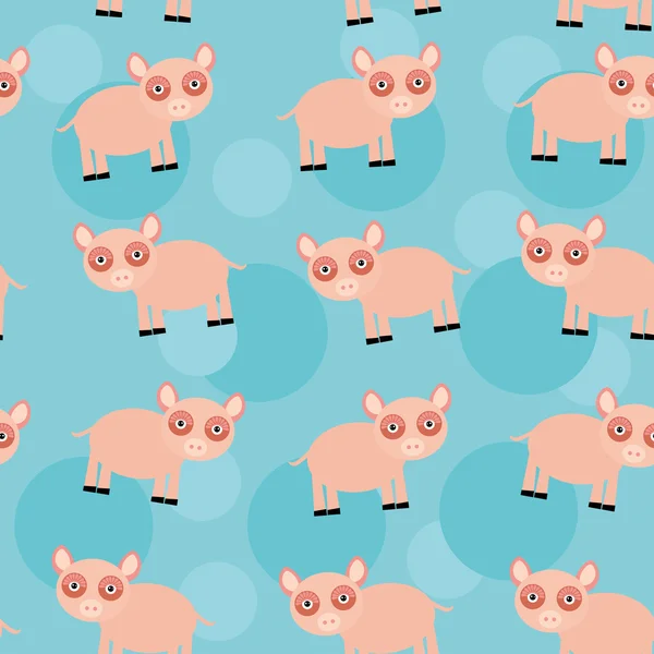 Seamless pattern with animal pig — Stock Vector