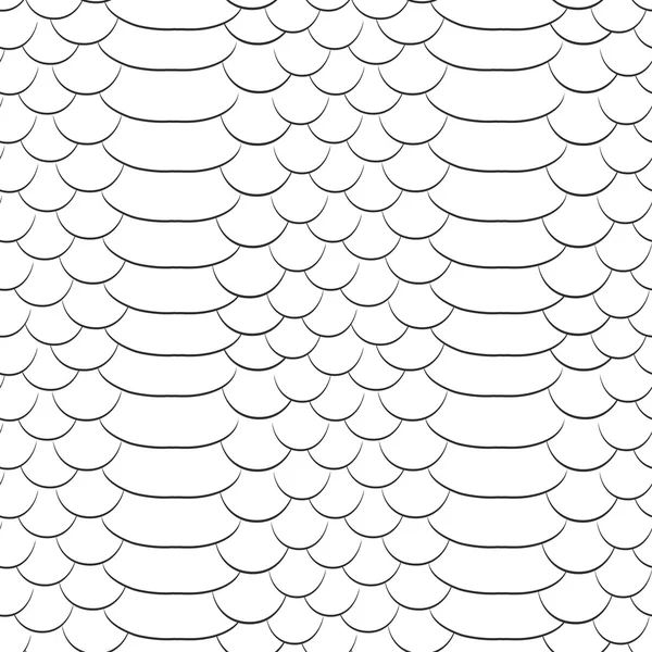 Textura de piel de serpiente. Patrón sin costura fondo blanco y negro . — Vector de stock