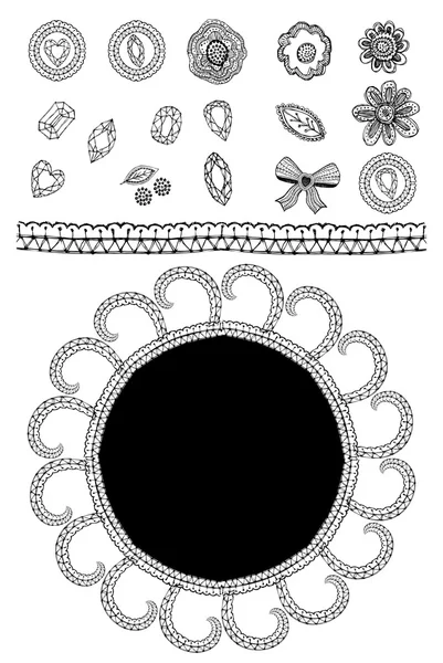 Set of sketch lace — Stock Vector