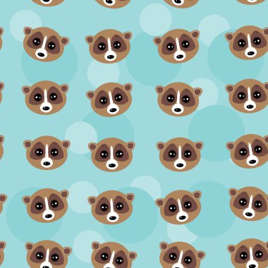 Dikişsiz desen lemur namlu mavi zemin üzerine. vektör