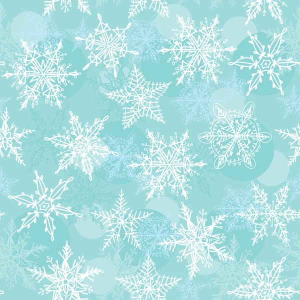雪の結晶冬のシームレスな背景。ベクトル — ストックベクタ