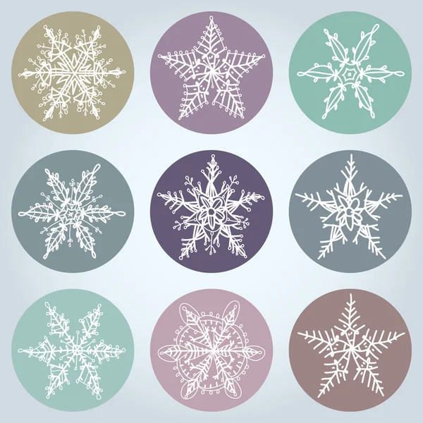 Snowflake winter set icon collection. Vector — Stock Vector