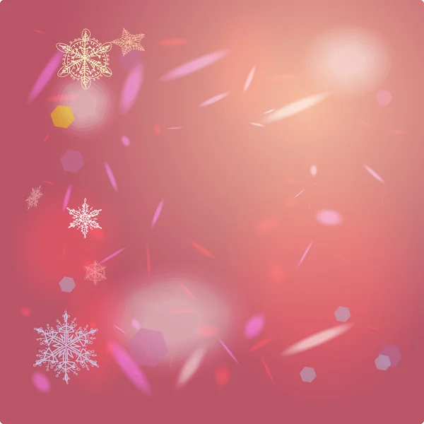 Tarjeta de fondo rosa abstracta para Feliz Navidad. Copos de nieve, decoraciones navideñas. vector — Archivo Imágenes Vectoriales