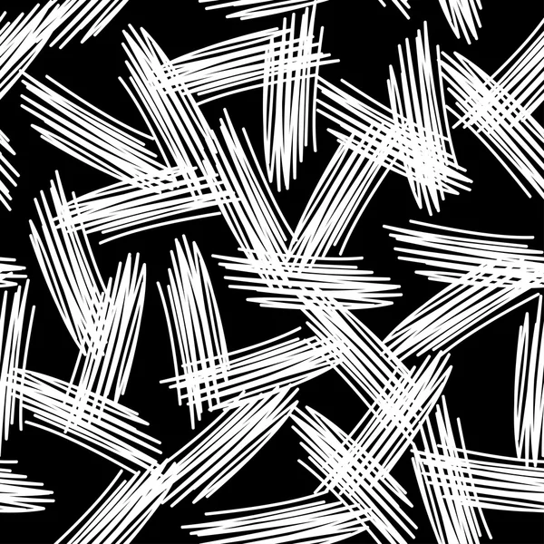 Abstracte grunge geschilderde textuur naadloze patroon. zwarte en witte achtergrond. vector — Stockvector