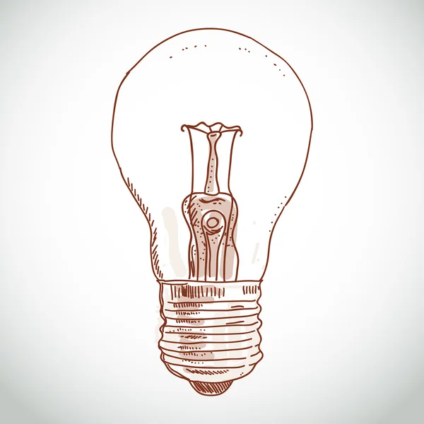 Idea lightbulb sketch on white background. vector — Stock Vector