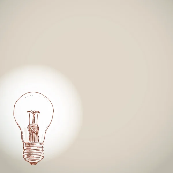 Idea lightbulb sketch on white background banner for your text. vector — Stock Vector