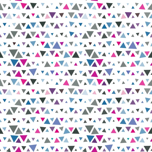 Seamless pattern of triangles, pink and blue on white background. Vector — Stock Vector