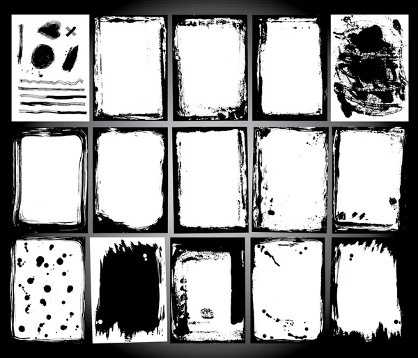 Cadre grunge abstrait. Modèle de fond noir et blanc vecteur — Image vectorielle