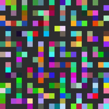 Labyrinth seamless pattern. Black lines multicolored squares. Vector