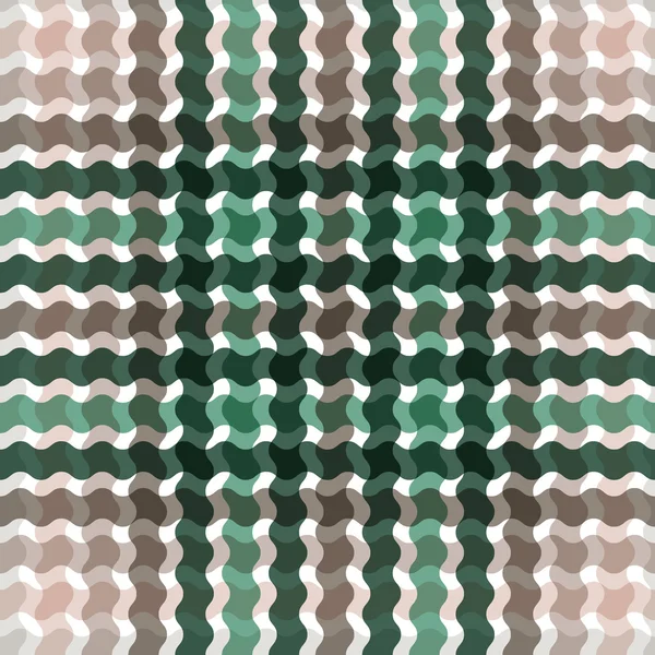 Wave pléd zelený, hnědý gradient pozadí, bezešvé pattern. Vektor — Stockový vektor