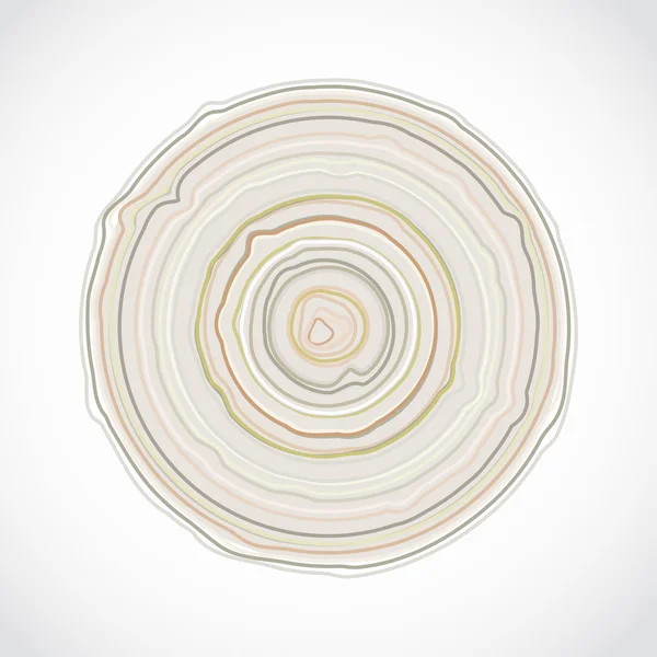 Corte transversal del tronco del árbol aislado sobre fondo blanco. Anillos de madera textura, fondo de madera. Vector — Vector de stock