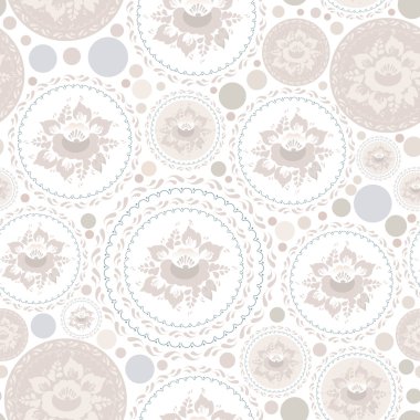 Vintage shabby Chic Seamless pattern with flowers and leaves. Vector 