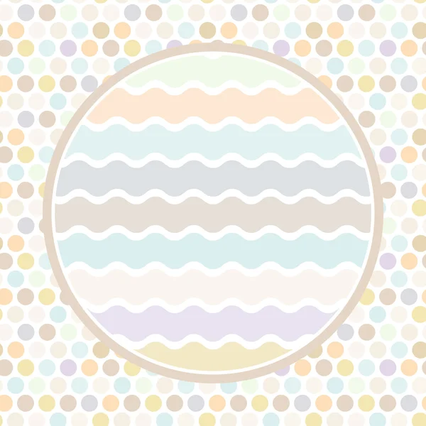 Diseña un círculo de tarjetas para tu texto Fondo de lunares, patrón. Punto de color pastel sobre fondo blanco. Vector — Archivo Imágenes Vectoriales