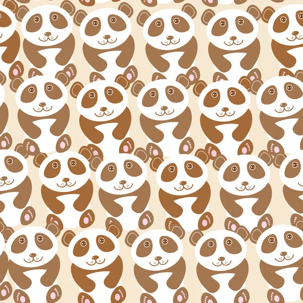 Lustige niedliche Panda nahtlosen Hintergrund, Muster. Vektor — Stockvektor