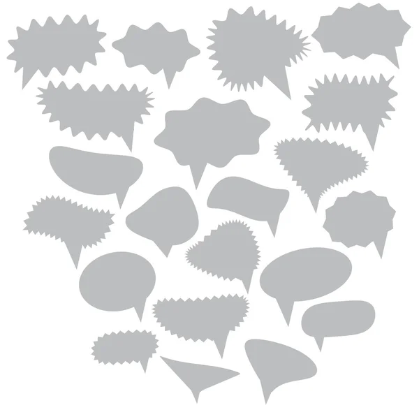 Blank Empty gray Speech bubbles set on white background for your design. Vector — Stock vektor