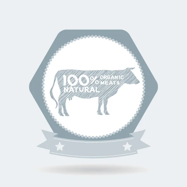 Premium beef label, badge Farm shop, cow milk Diagram and Design Elements in Vintage Style. Vector — Stockvector