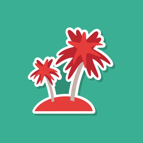 Sea island with palm trees on blue background. Modern style flat. Vector — Stock Vector
