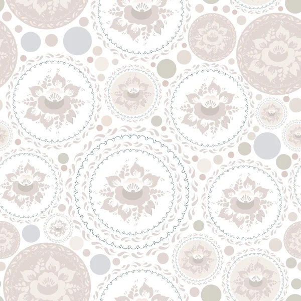 Vintage shabby Chic Seamless pattern with flowers and leaves. Vector — Stok Vektör