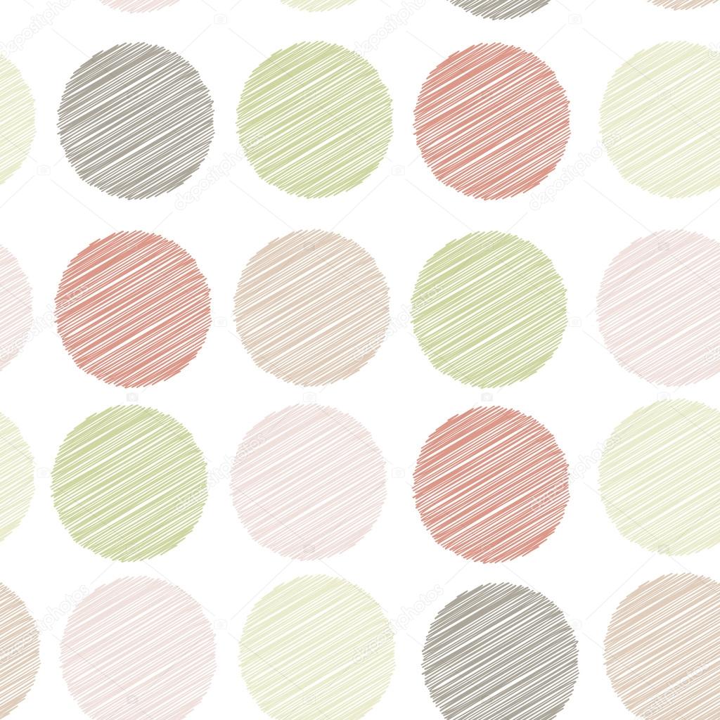 Polka dot background, seamless pattern. embroidery stitches. scribble