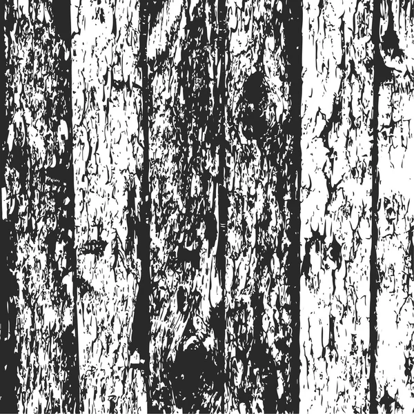 Wood fence grunge background, black and white pine bark texture. Vector — Stock vektor