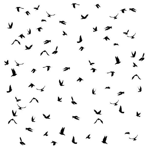 Pombas e pombos definidos para o conceito de paz e design de casamento. Desenho de pomba voadora. Vetor Vetores De Stock Royalty-Free